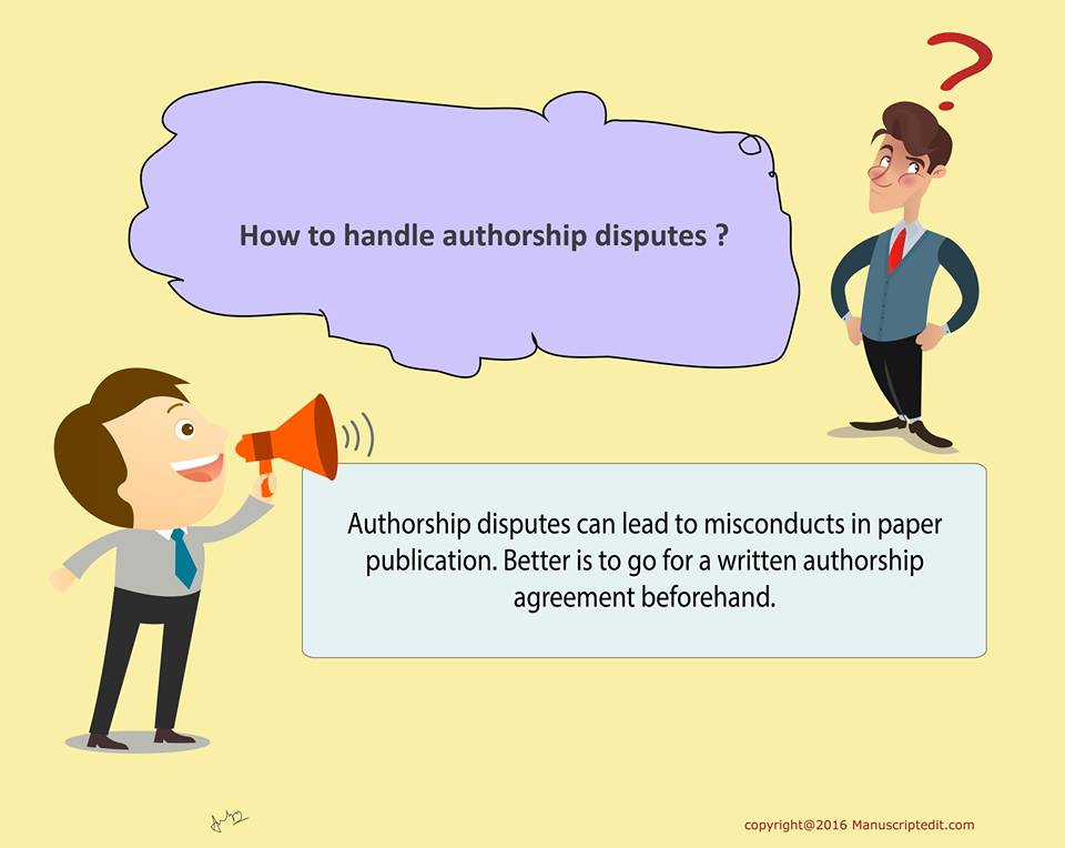 How to handle authorship disputes?