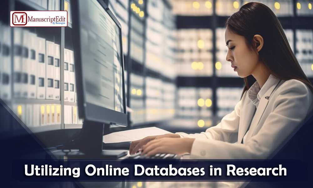 How can online databases be utilized in research?